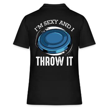Frisbee - Frauen Polo Shirt - Schwarz - Hinten - Ailine (174cm)