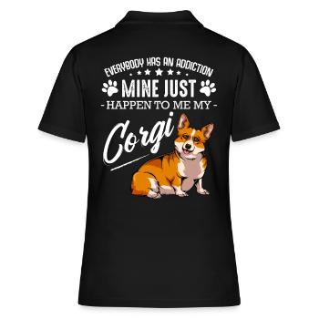 Welsh Corgi - Frauen Polo Shirt - Schwarz - Hinten - Ailine (174cm)