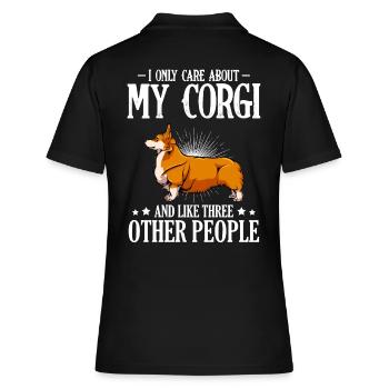 Welsh Corgi - Frauen Polo Shirt - Schwarz - Hinten - Ailine (174cm)