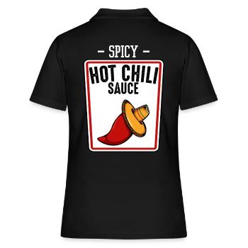 Sauce épicée au piment fort - Piment fort - Polo Femme - noir - Dos - Ailine (174cm)