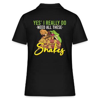 Lustige Python Schlange / Boa-Constrictor - Frauen Polo Shirt - Schwarz - Hinten - Ailine (174cm)