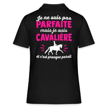 je suis une cavalière - Polo Femme - noir - Dos - Ailine (174cm)