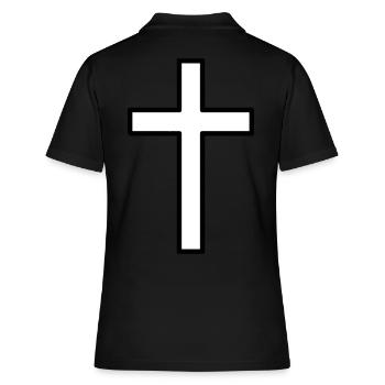 simple croix chic - Polo Femme - noir - Dos - Ailine (174cm)