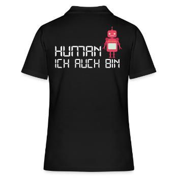 Mensch Roboter Android fühlt sich Menschlich - Frauen Polo Shirt - Schwarz - Hinten - Ailine (174cm)