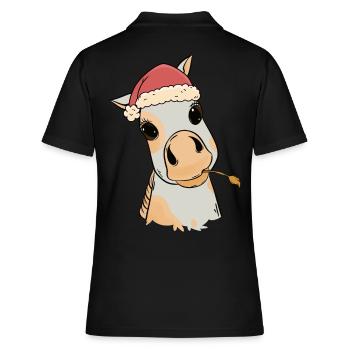 Fohlen Baby Xmas Weihnachtsgeschenk Pferdenarr - Frauen Polo Shirt - Schwarz - Hinten - Ailine (174cm)