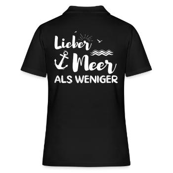 Lieber Meer als weniger. Meer - Frauen Polo Shirt - Schwarz - Hinten - Ailine (174cm)