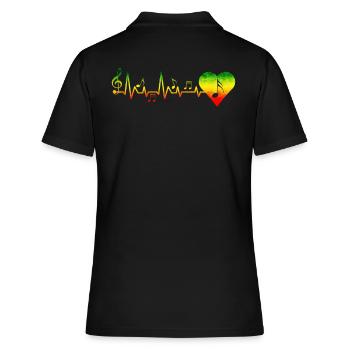 Heartbeat reggae design Pour les amateurs de musique reggae - Polo Femme - noir - Dos - Ailine (174cm)