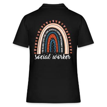 Conception de travailleur social pour les travailleurs sociaux - Polo Femme - noir - Dos - Ailine (174cm)