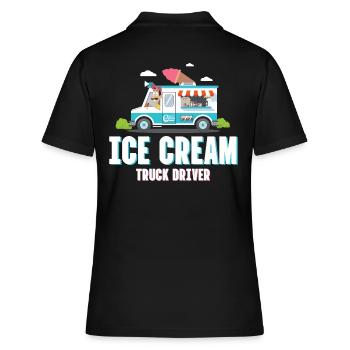 Eiswagenfahrer Für Gefrorenen Süßen Fan - Frauen Polo Shirt - Schwarz - Hinten - Ailine (174cm)