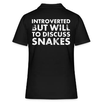 Introverted but ready to queue up for - Women's Polo Shirt - black - Back - Ailine (174cm)