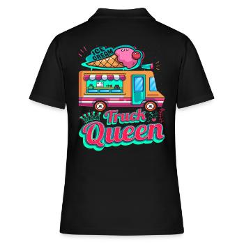 Eiswagen-königin Für Gefrorenen Süßen Fan - Frauen Polo Shirt - Schwarz - Hinten - Ailine (174cm)
