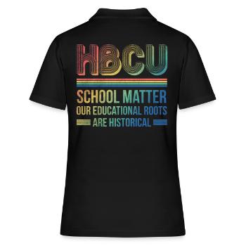 Hbcu School Matter Nos racines éducatives - Polo Femme - noir - Dos - Ailine (174cm)