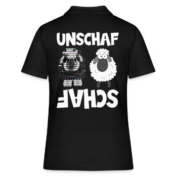 Schaf Unschaf Wortwitz, Schafe - Frauen Polo Shirt - Schwarz - Hinten - Ailine (174cm)
