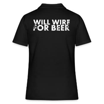 Will Wire For Beer Design For Lineman And - Women's Polo Shirt - black - Back - Ailine (174cm)