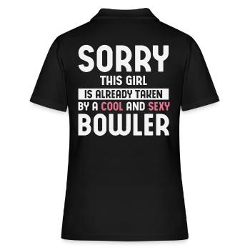 Bowl Design Bowling Player Sport For Bowlers - Women's Polo Shirt - black - Back - Ailine (174cm)