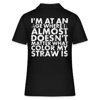 Ich Bin In Einem Alter, In Dem Es Fast Nicht Alt - Frauen Polo Shirt - Schwarz - Hinten - Ailine (174cm)
