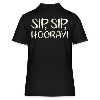 Sip Sip Hurra Marriage Draft pour le marié - Polo Femme - noir - Dos - Ailine (174cm)
