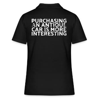 Der Kauf Eines Oldtimers Ist Eher Etwas Für - Frauen Polo Shirt - Schwarz - Hinten - Ailine (174cm)