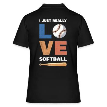 J’adore le design de softball pour le baseball - Polo Femme - noir - Dos - Ailine (174cm)