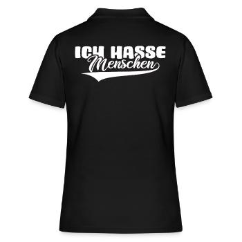 lifetime antisozial meme ich hasse menschen - Frauen Polo Shirt - Schwarz - Hinten - Ailine (174cm)