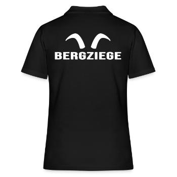 alpin bergwandern bergziege bergziel via ferrata - Frauen Polo Shirt - Schwarz - Hinten - Ailine (174cm)