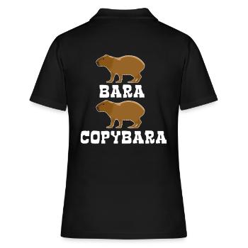 Copybara - Capybara Wortspiel Copy Style - Frauen Polo Shirt - Schwarz - Hinten - Ailine (174cm)