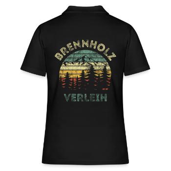 Brennholz Verleih - Ironie - Spruch - Frauen Polo Shirt - Schwarz - Hinten - Ailine (174cm)