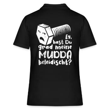 Ey hast du grad meine Mudda beleidischt? Schraube - Frauen Polo Shirt - Schwarz - Hinten - Ailine (174cm)