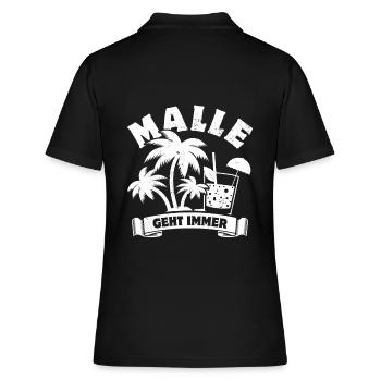 Malle geht immer - Mallorca Fan - Spruch - Frauen Polo Shirt - Schwarz - Hinten - Ailine (174cm)