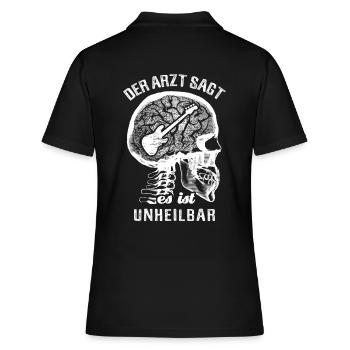 Der Arzt sagt es ist unheilbar - E-Bass - Frauen Polo Shirt - Schwarz - Hinten - Ailine (174cm)