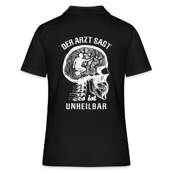 Der Arzt sagt es ist unheilbar - Boule - Frauen Polo Shirt - Schwarz - Hinten - Ailine (174cm)