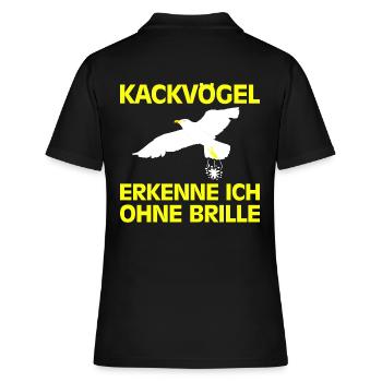 Geschenkideen Lustige Tiere Sprüche Vögel Weiß - Frauen Polo Shirt - Schwarz - Hinten - Ailine (174cm)