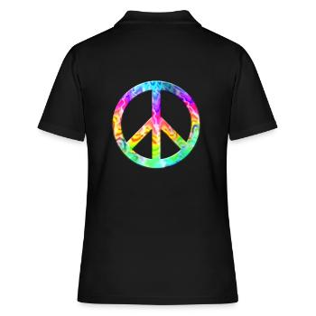 Flower Power Peace Hippie Love 60s 70s Peace coloré - Polo Femme - noir - Dos - Ailine (174cm)