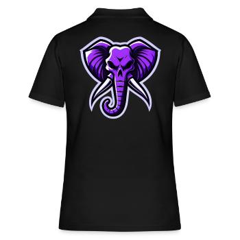 Purple Elephant Logo - Women's Polo Shirt - black - Back - Ailine (174cm)