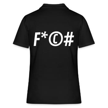 Fuck off - Frauen Polo Shirt - Schwarz - Hinten - Ailine (174cm)
