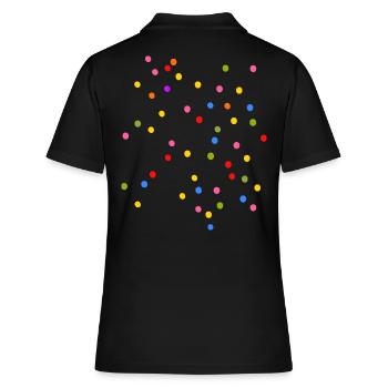 Confettis Carnaval Coloré - Polo Femme - noir - Dos - Ailine (174cm)