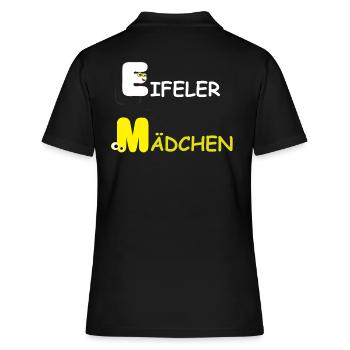 Eifel Shirt,Eifeler Mädchen , Humor Eiflerin - Frauen Polo Shirt - Schwarz - Hinten - Ailine (174cm)