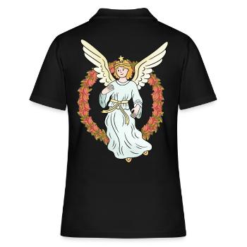 Ange Gardien Ange Protecteur Chapelet Spirituel - Polo Femme - noir - Dos - Ailine (174cm)