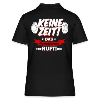 Fitness Sprüche gym Workout training fitness - Frauen Polo Shirt - Schwarz - Hinten - Ailine (174cm)