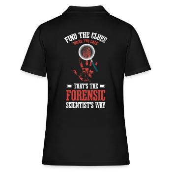 Find the clues, solve the case, - Women's Polo Shirt - black - Back - Ailine (174cm)