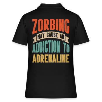 Zorbing peut causer une dépendance à l’adrénaline - Polo Femme - noir - Dos - Ailine (174cm)