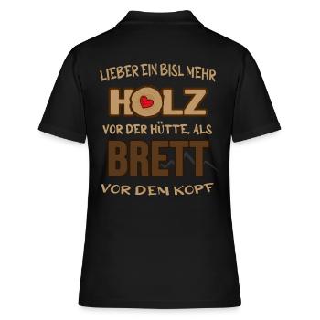 Hüttenwirtin Berghütte Almwirtschaft Hüttenleben - Frauen Polo Shirt - Schwarz - Hinten - Ailine (174cm)