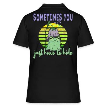 Depressionen Depression Frosch - Frauen Polo Shirt - Schwarz - Hinten - Ailine (174cm)