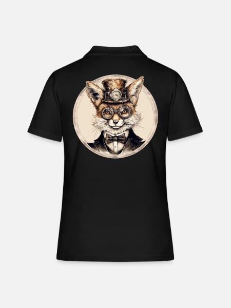 Renard steampunk - Polo Femme - noir