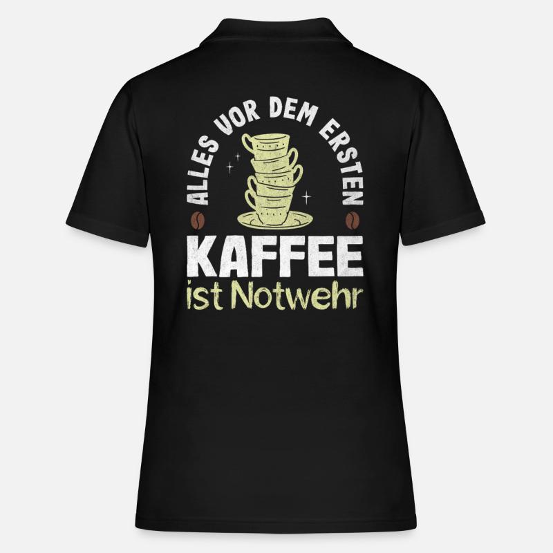 Tout ce qui précède le premier café est du café d’autodéfense - Polo Femme - noir