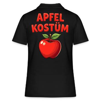 Apfel Kostüm Obst Frucht Fasching Karneval Früchte - Frauen Polo Shirt - Schwarz - Hinten - Ailine (174cm)