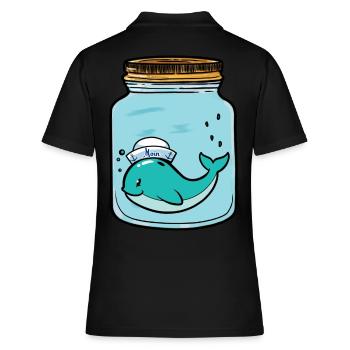 Baleine, Poisson, Poisson, Aquarium, Zoologie, Zoo, Animaux - Polo Femme - noir - Dos - Ailine (174cm)