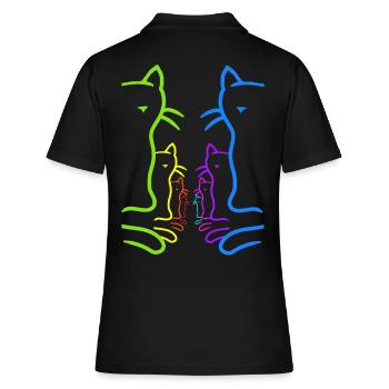 LGBT Chats Arc-en-ciel Chat Drapeau arc-en-ciel - Polo Femme - noir - Dos - Ailine (174cm)