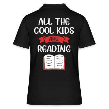 Bookworm Reading Enseignant d’école primaire - Polo Femme - noir - Dos - Ailine (174cm)