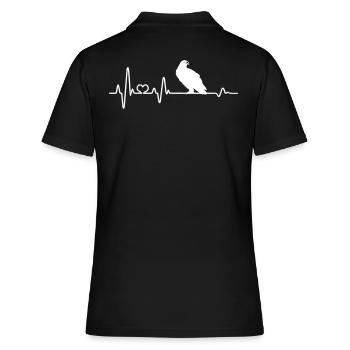 Herzschlag Adler Raubvogel EKG Pulsschlag - Frauen Polo Shirt - Schwarz - Hinten - Ailine (174cm)